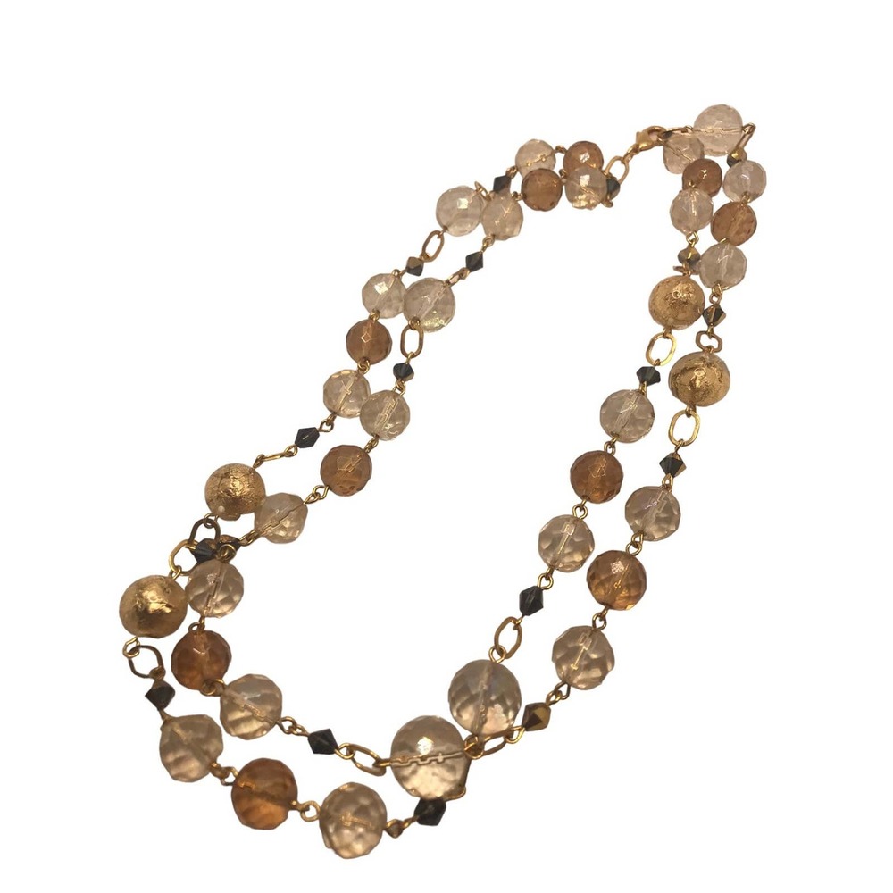 Vintage Double Strand Glass Beaded Necklace‎